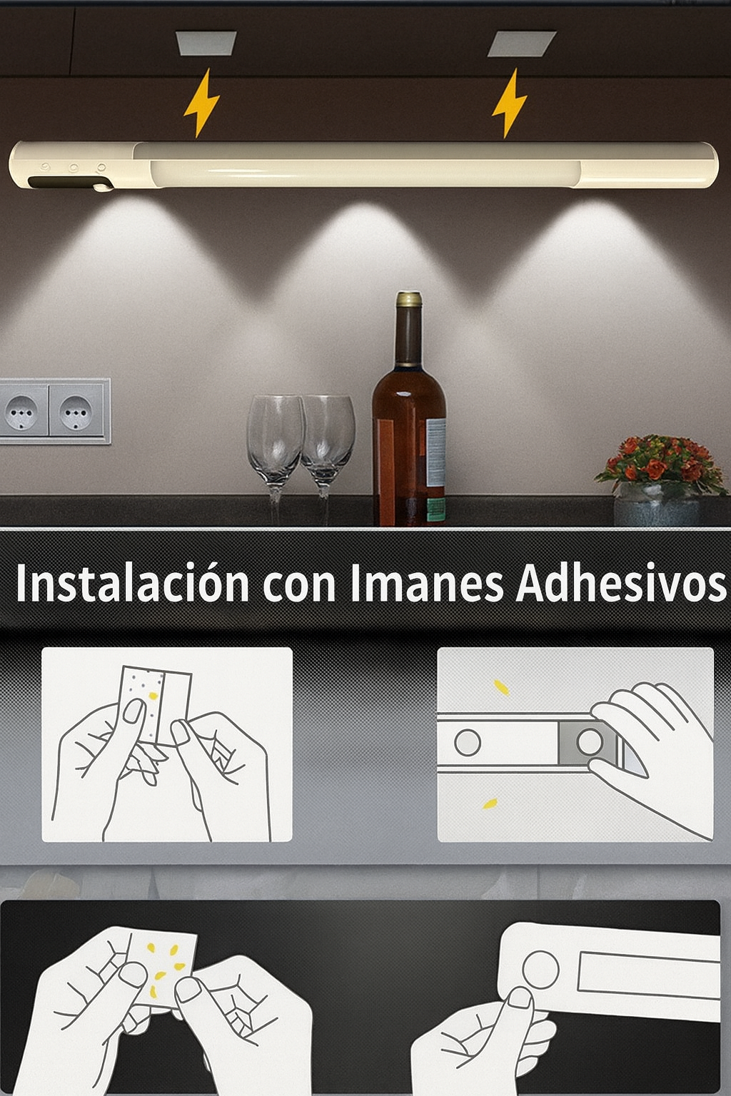 Luz led  para alacenas y detector de mov