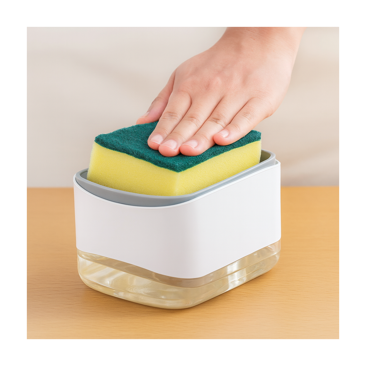 Porta esponja con dispenser de jabon