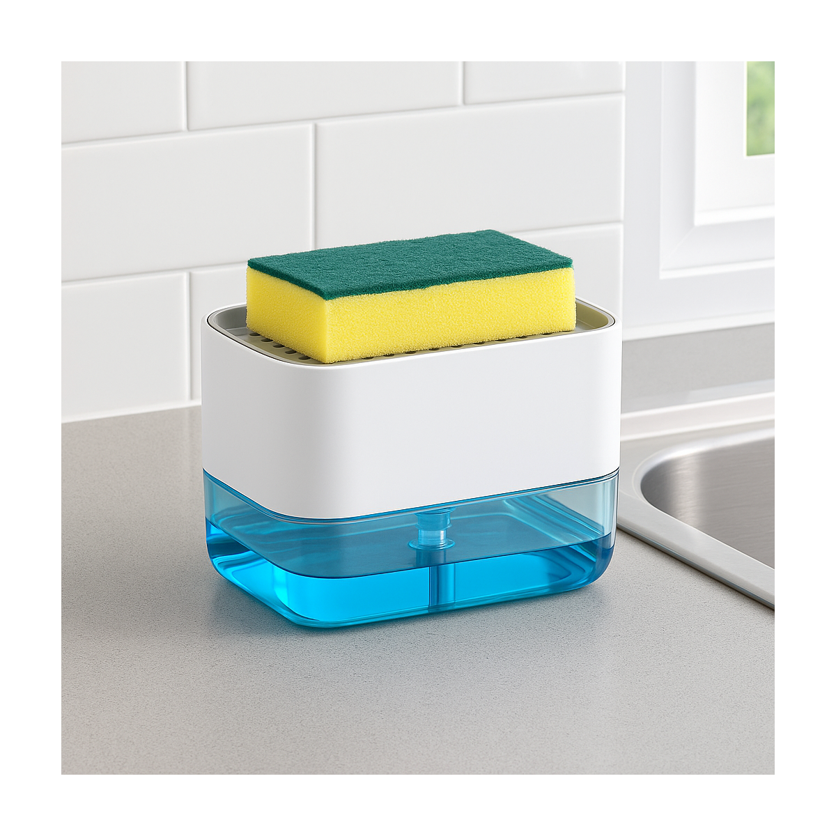 Porta esponja con dispenser de jabon