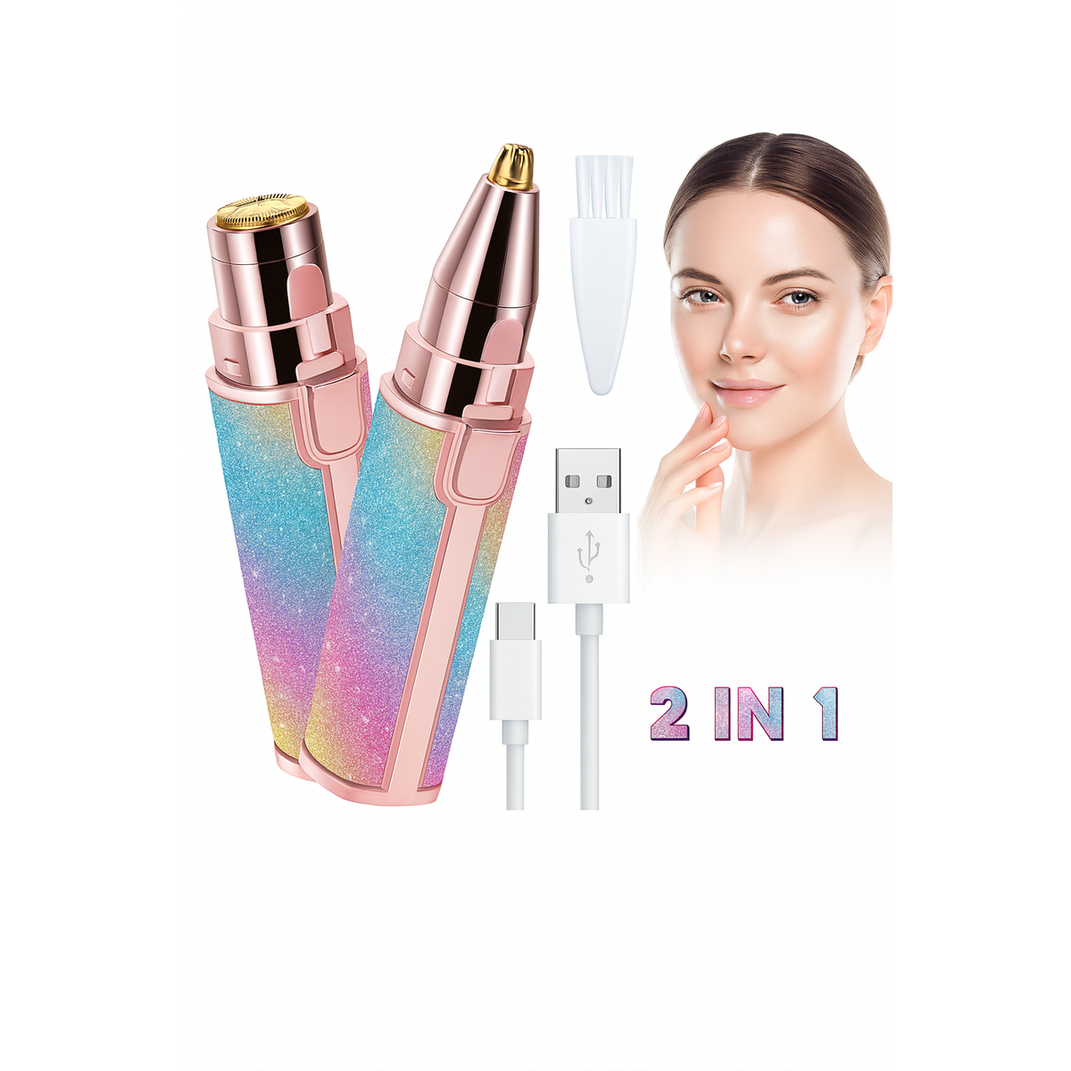 Depilador facial y de cejas 2en1