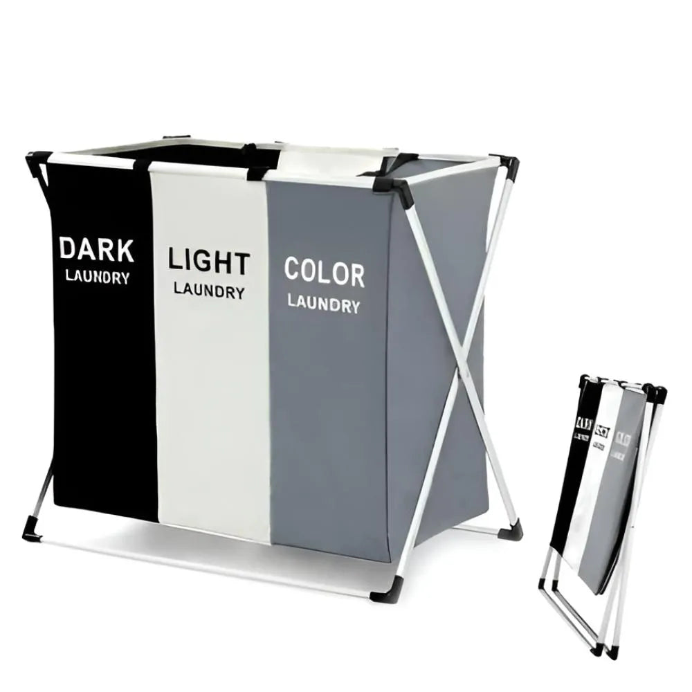 Organizador de Ropa Sucia · 3 Secciones Dark Light Color
