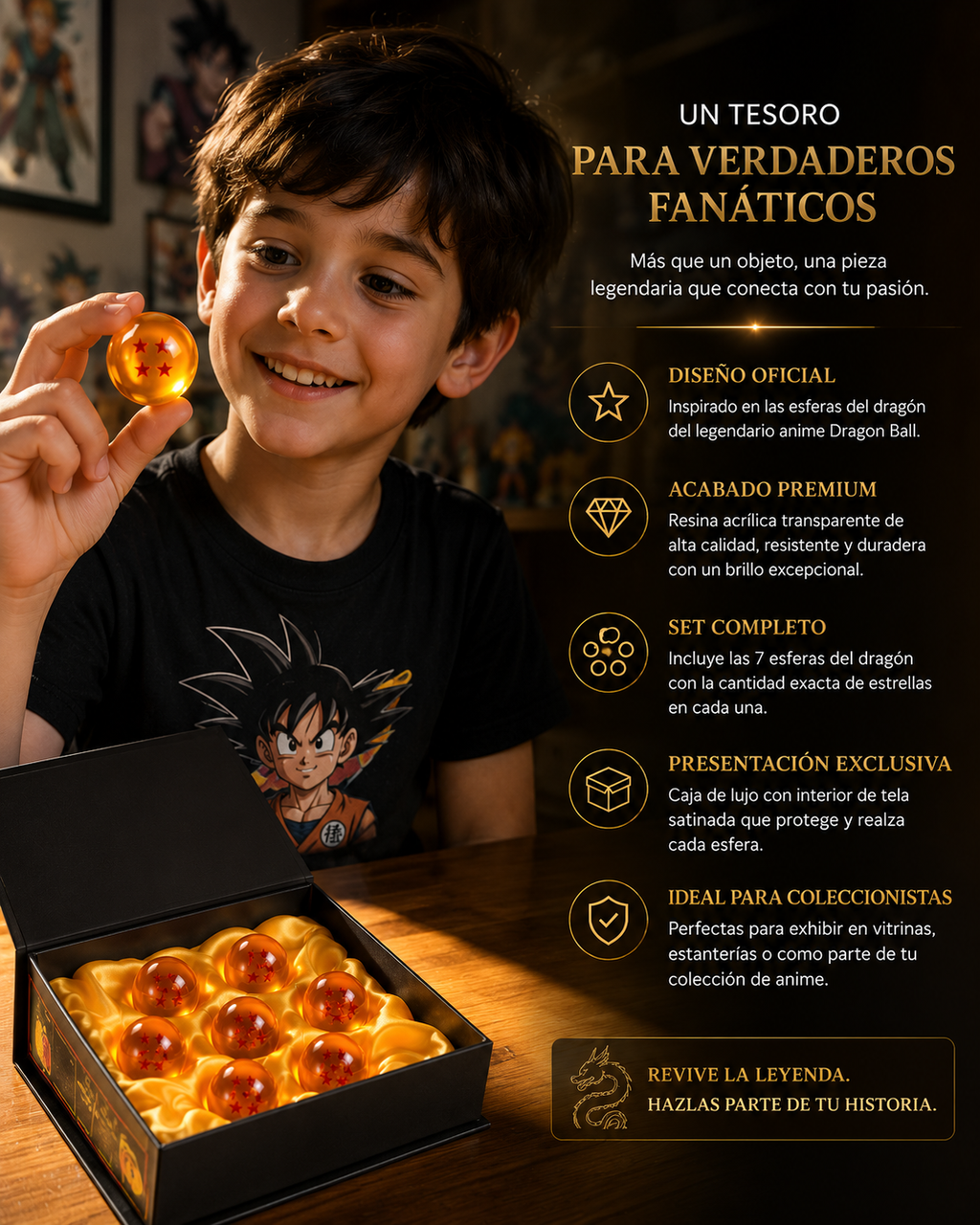 Set de 7 Esferas del Dragón de Resina