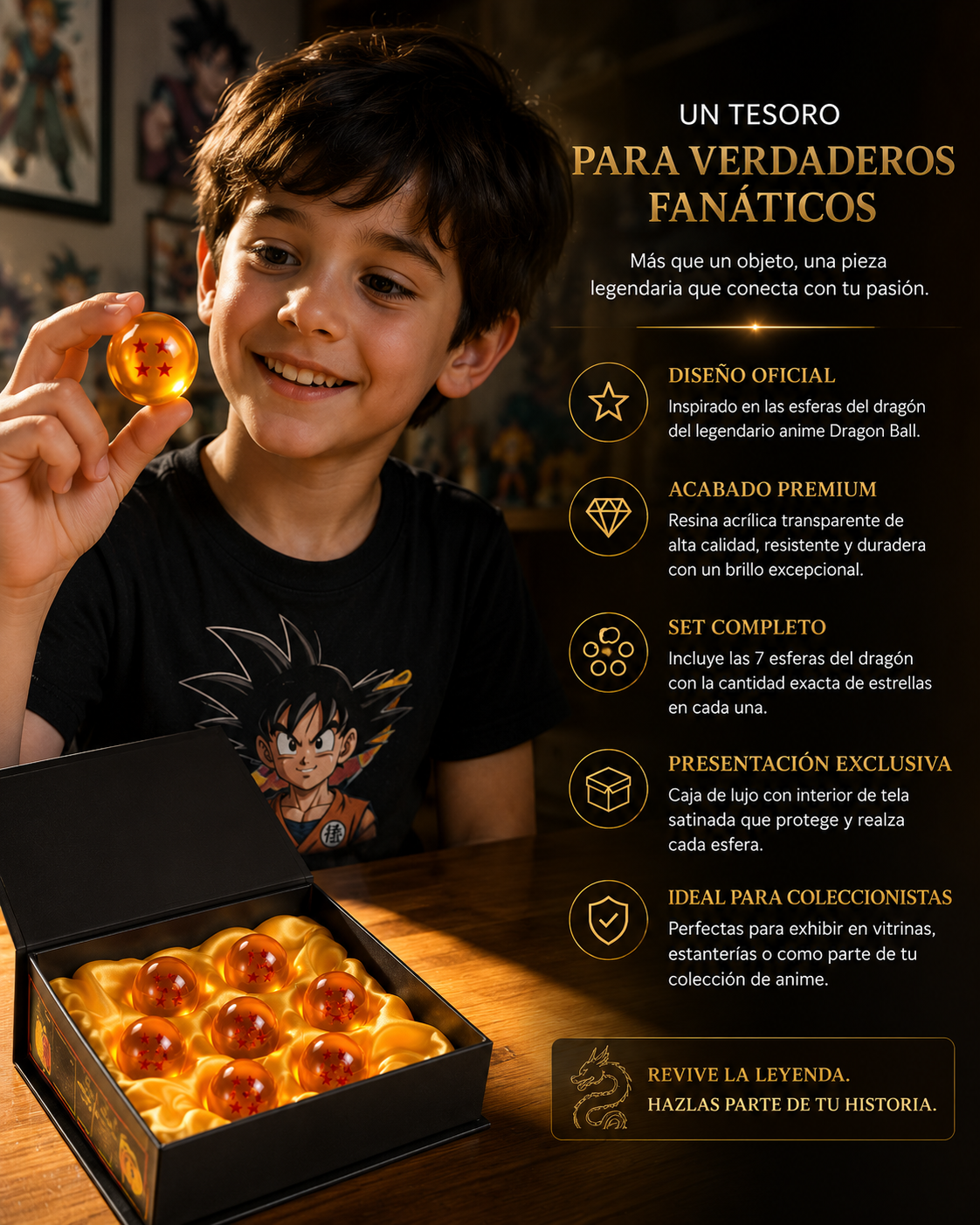 Set de 7 Esferas del Dragón de Resina