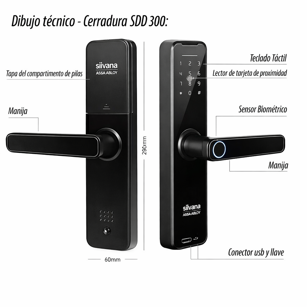 CERRADURA DIGITAL SDD300 GARANTIA DE 1 AÑO