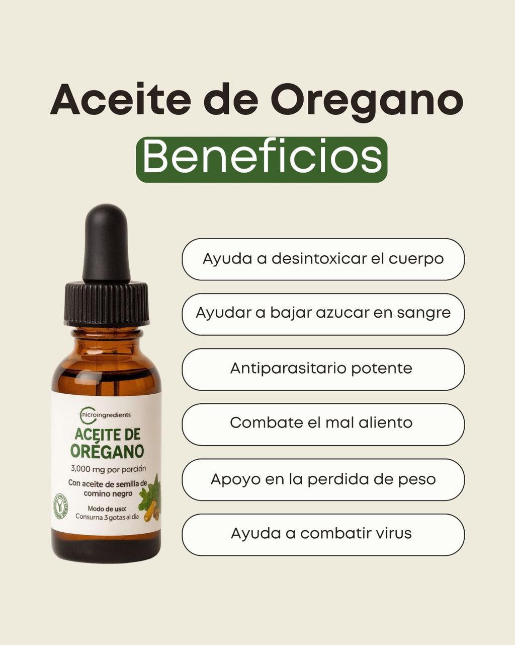 Aceite de Orégano en Gotas 100% Natural 30 ml