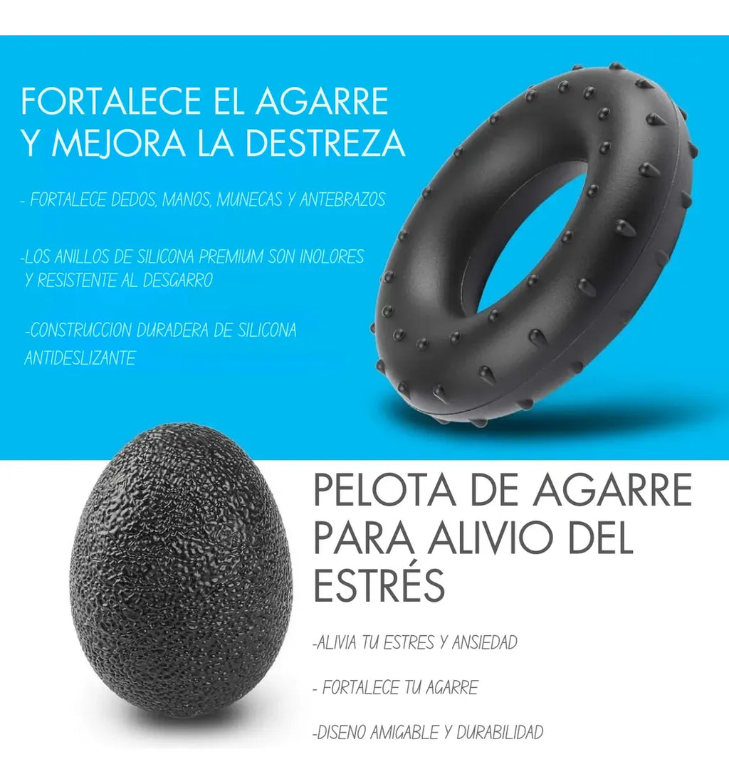 Ejercitador de Manos · Kit 5 en 1 · 5 a 60 kg Ajustable