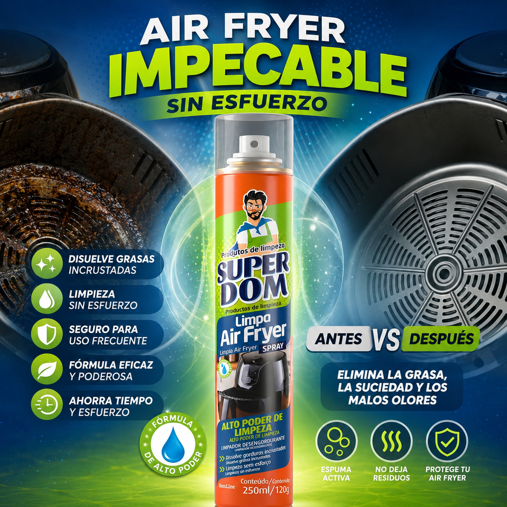 Super Dom · Limpiador Air Fryer en Espuma · 250ml