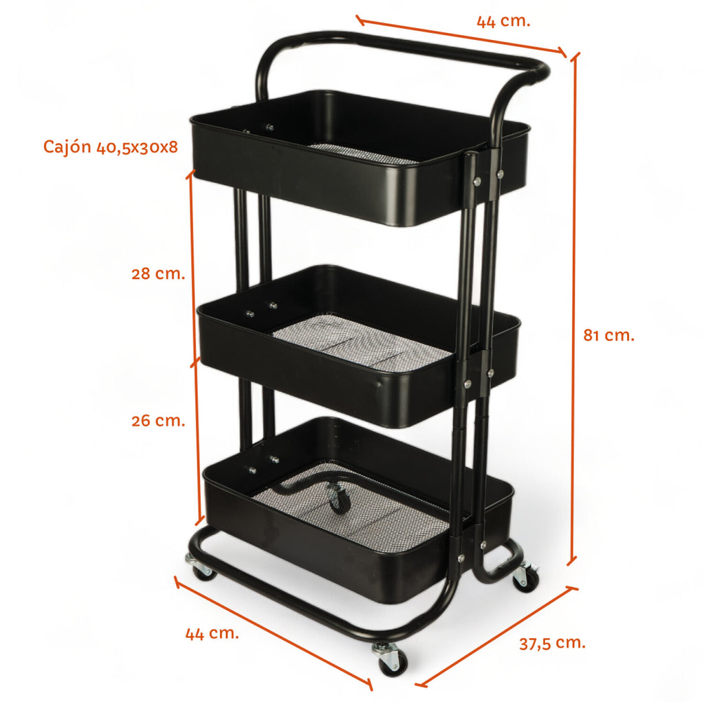 Carrito Organizador · 3 Niveles con Ruedas